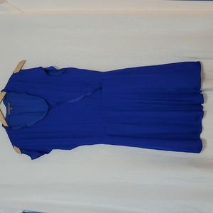 BRIXON IVY Blue Faux Wrap Dress Size L